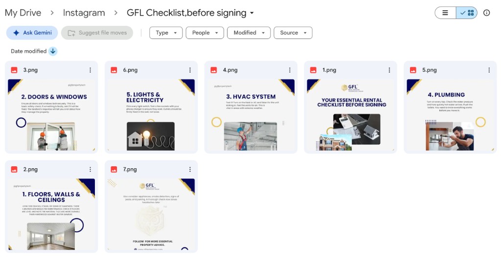 GFL rental checklist